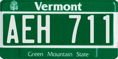 VT license plate AEH711