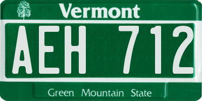 VT license plate AEH712