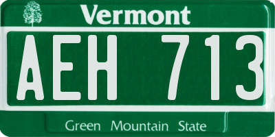 VT license plate AEH713