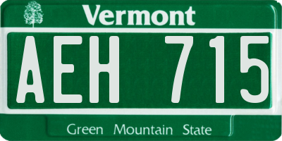 VT license plate AEH715