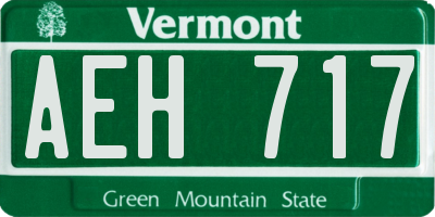 VT license plate AEH717