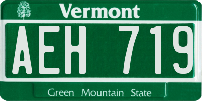 VT license plate AEH719