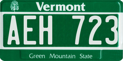 VT license plate AEH723