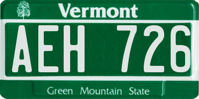 VT license plate AEH726