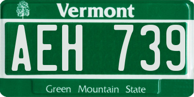 VT license plate AEH739