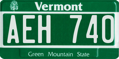 VT license plate AEH740