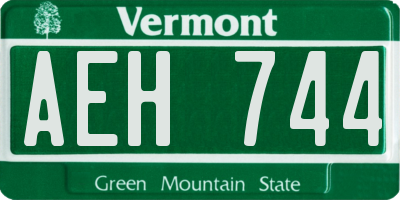 VT license plate AEH744