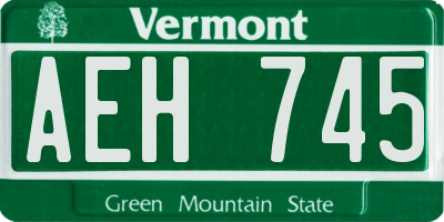VT license plate AEH745