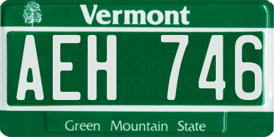 VT license plate AEH746