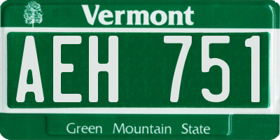 VT license plate AEH751