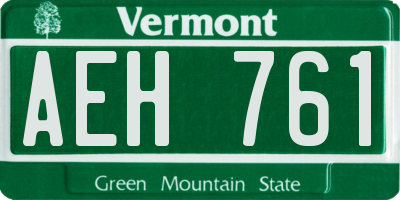 VT license plate AEH761