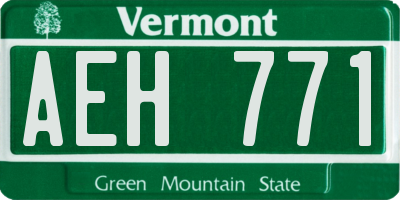 VT license plate AEH771