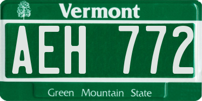 VT license plate AEH772