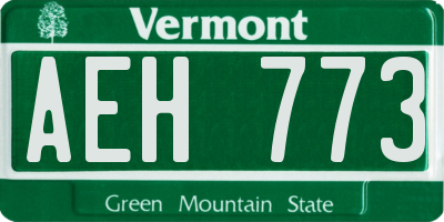 VT license plate AEH773