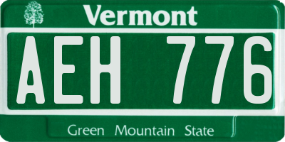 VT license plate AEH776