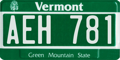 VT license plate AEH781