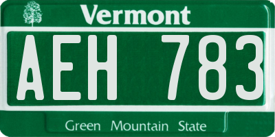 VT license plate AEH783