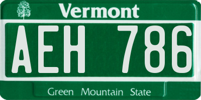 VT license plate AEH786