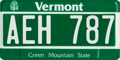 VT license plate AEH787