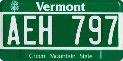 VT license plate AEH797