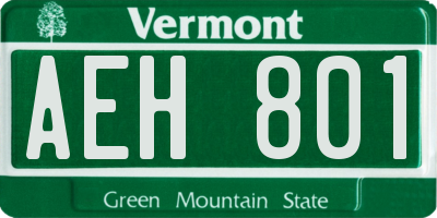VT license plate AEH801