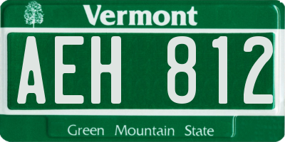 VT license plate AEH812