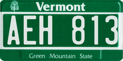 VT license plate AEH813