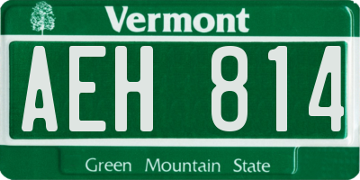 VT license plate AEH814
