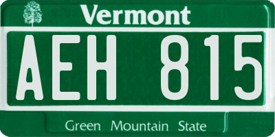VT license plate AEH815