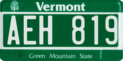 VT license plate AEH819