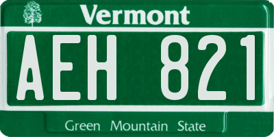 VT license plate AEH821
