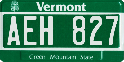 VT license plate AEH827