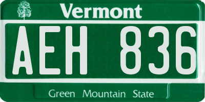 VT license plate AEH836