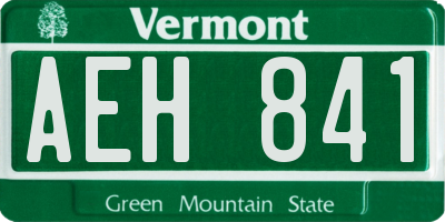 VT license plate AEH841