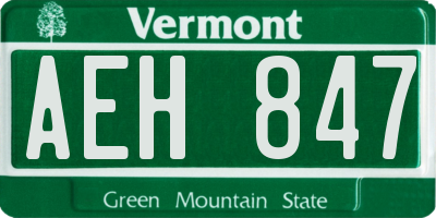 VT license plate AEH847