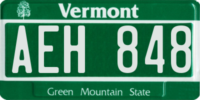 VT license plate AEH848