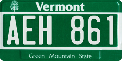 VT license plate AEH861