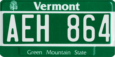 VT license plate AEH864