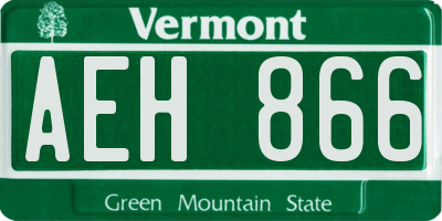 VT license plate AEH866