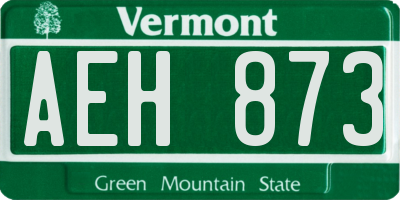 VT license plate AEH873