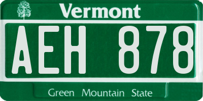 VT license plate AEH878