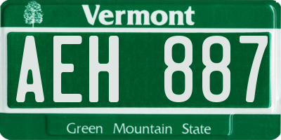 VT license plate AEH887