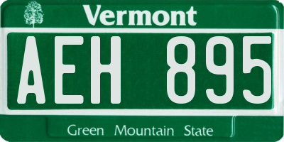 VT license plate AEH895