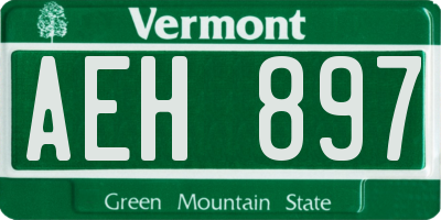 VT license plate AEH897