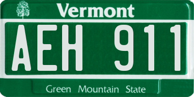 VT license plate AEH911