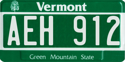 VT license plate AEH912