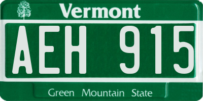 VT license plate AEH915