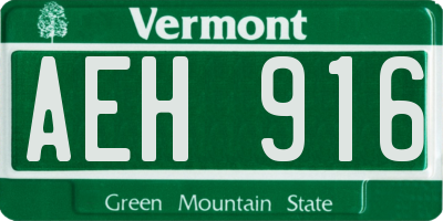 VT license plate AEH916