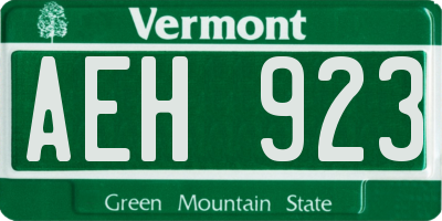 VT license plate AEH923