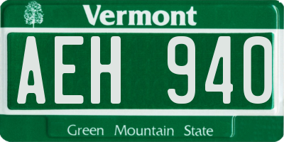 VT license plate AEH940